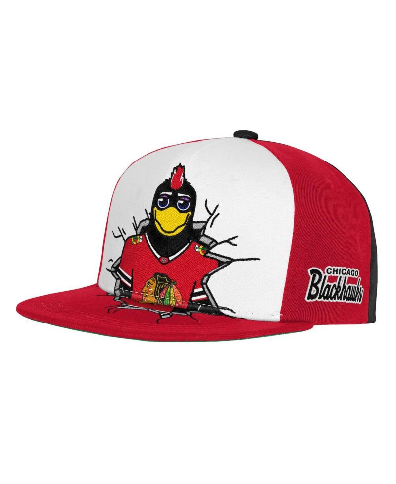 Big Boys and Girls Red Chicago Blackhawks Mascot Snapback Hat