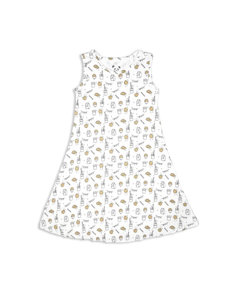 Toddler| Child Girls White Milk & Cookies Dress