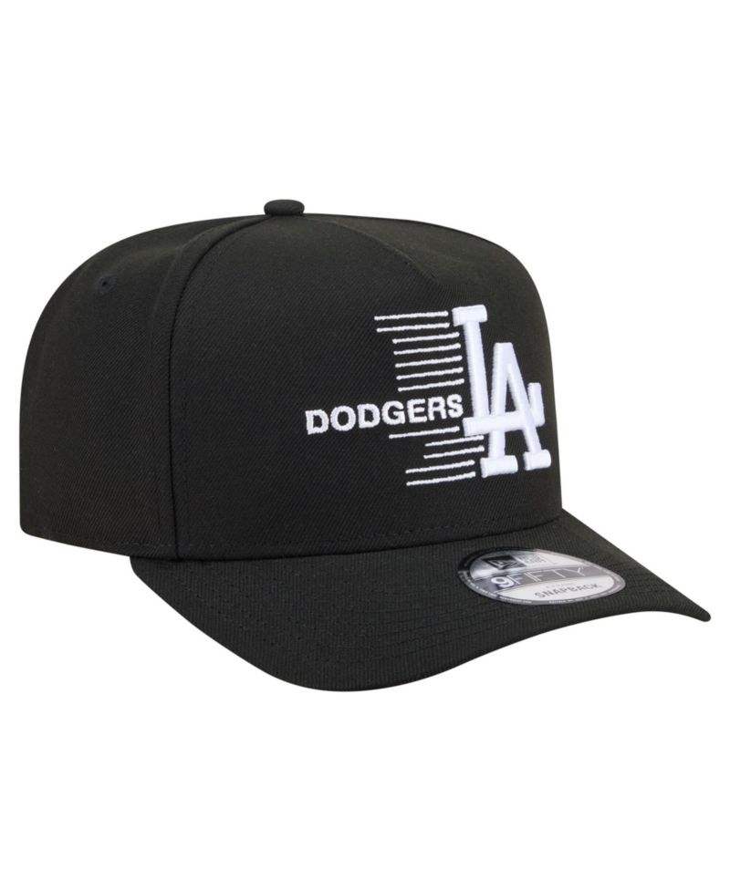 Men's Black Los Angeles Dodgers Motion A-Frame 9FIFTY Snapback Hat