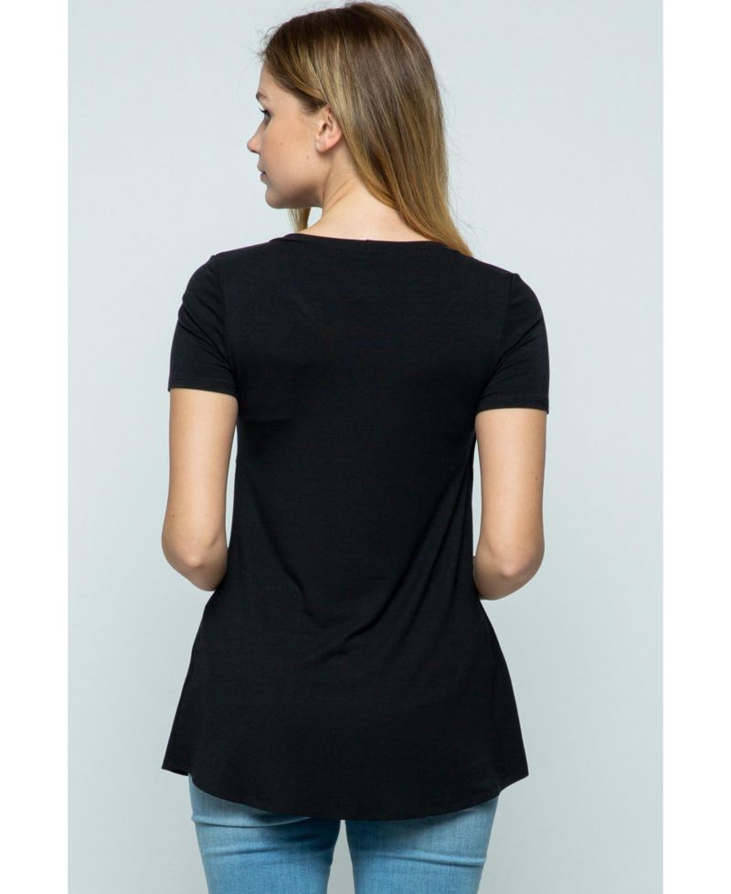 Maternity Short Sleeve Layered Wrap Nursing Top
