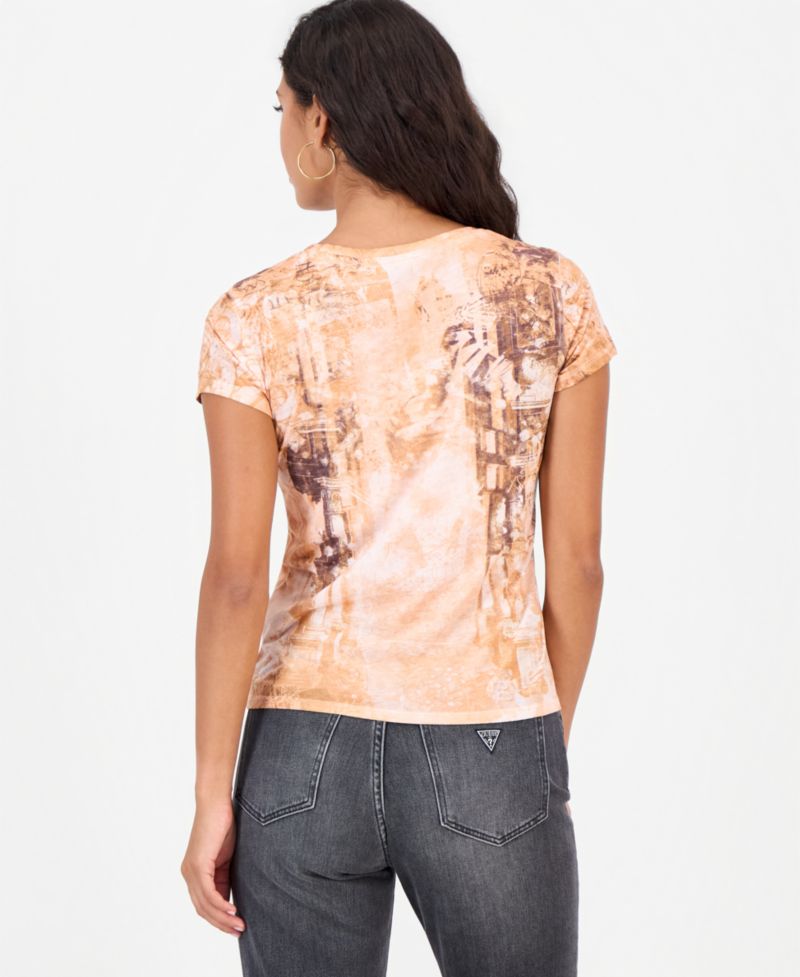 Women's Rose Pillars R4 Retro Graphic T-Shirt