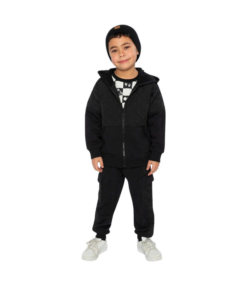 Little and Big Boy (6Y - 12Y) Fleece Bi-Material Sweatpants