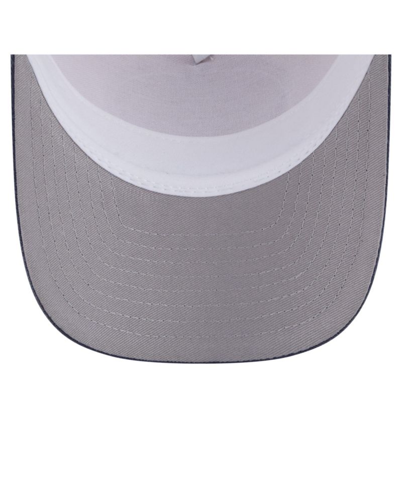 Men's Light Beige/Navy Detroit Tigers Frayed M-Crown A-Frame 9FORTY Trucker Adjustable Hat