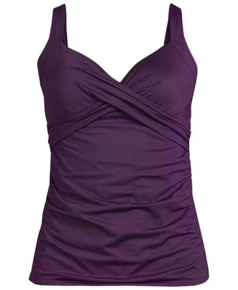 Plus Size DDD-Cup Sweetheart Wrap Underwire Tankini Top