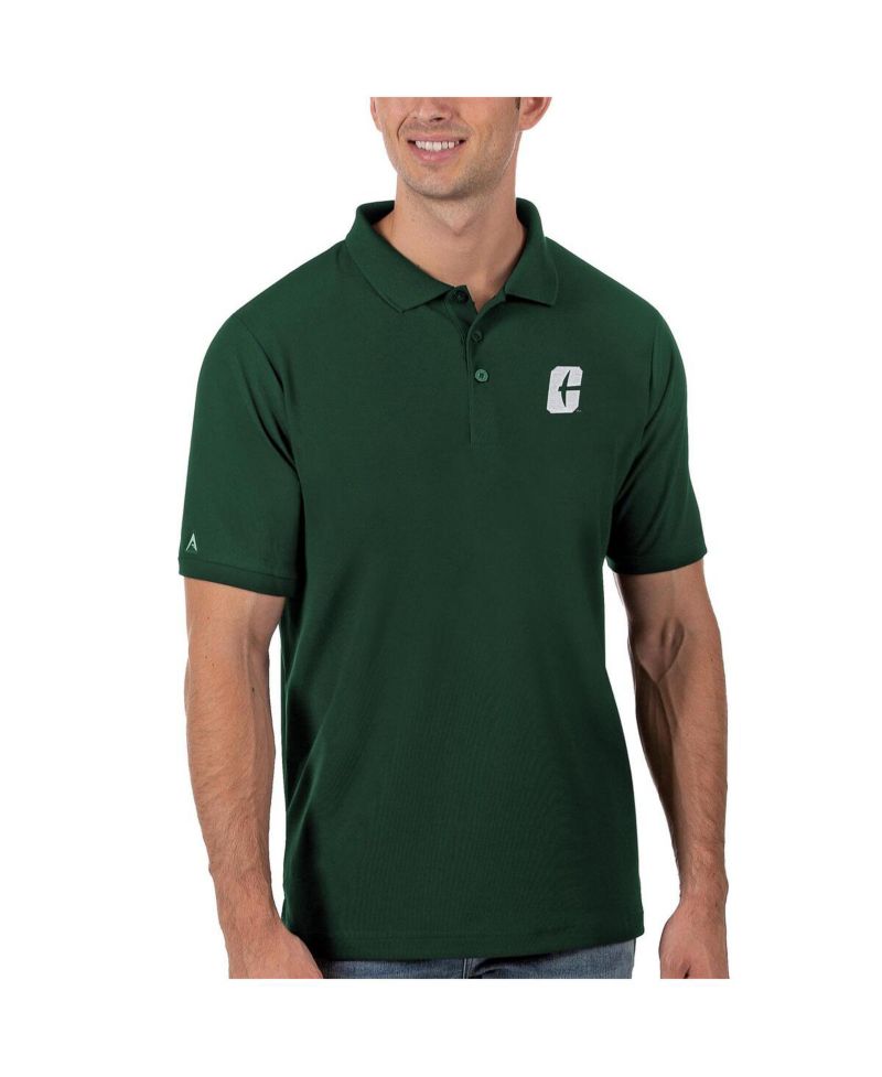 Men's Green Charlotte 49ers Legacy Pique Polo Shirt
