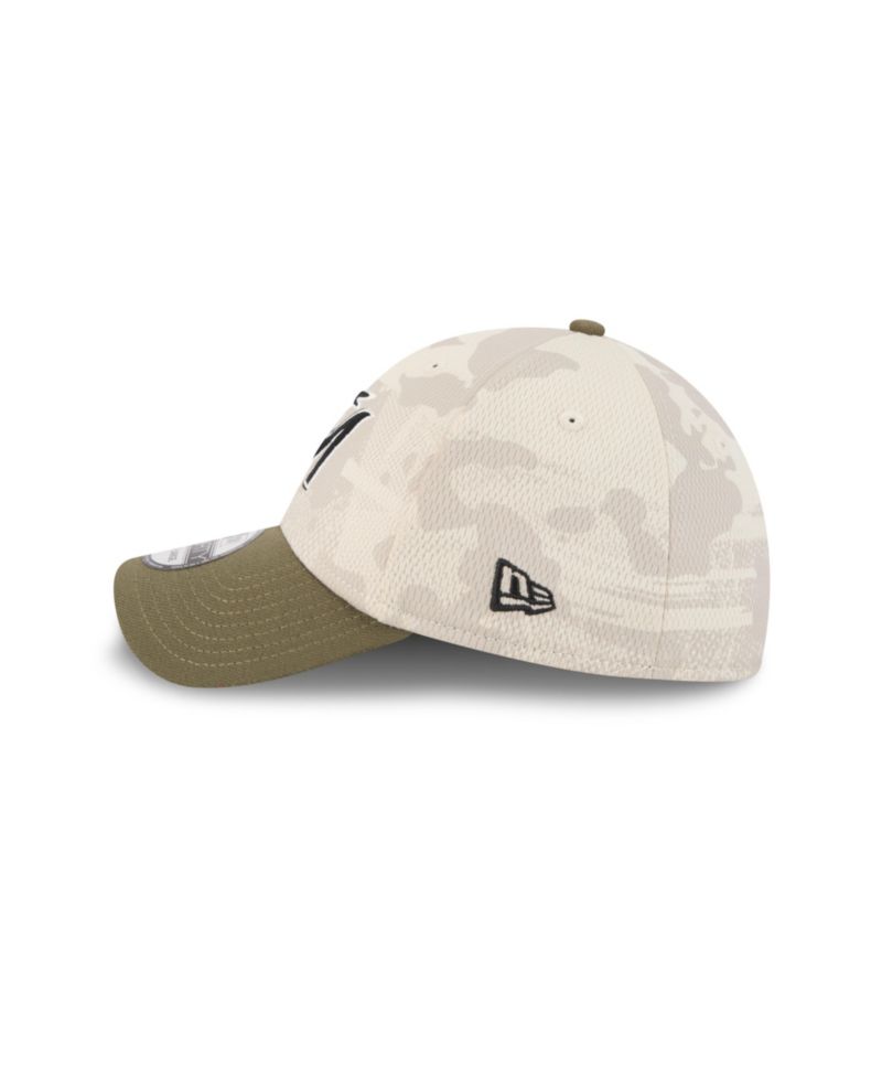 Men's Light Beige/Olive Miami Marlins 2025 Armed Forces Day 39THIRTY Flex Hat