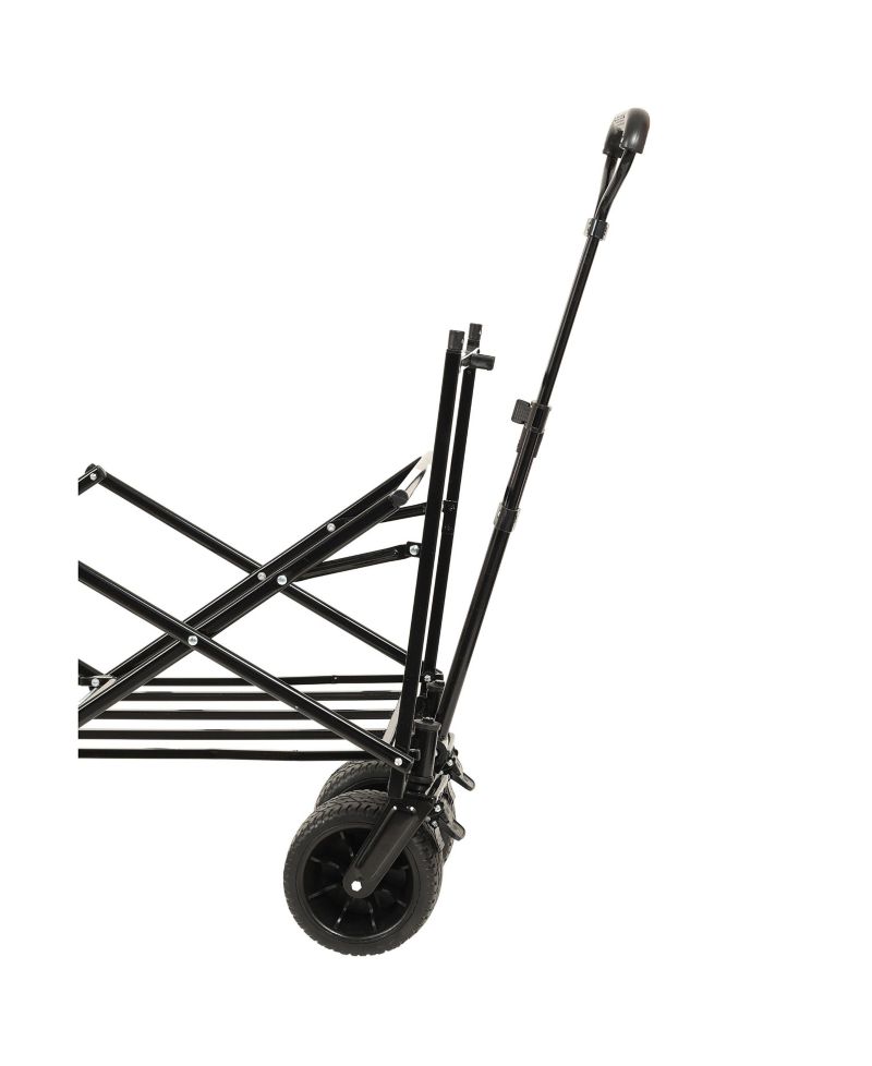 Collapsible Wagon with Canopy All-Terrain Wheels, Orange Mosquito Net Wagon Stroller for Camping, Shopping, Sports, Garden