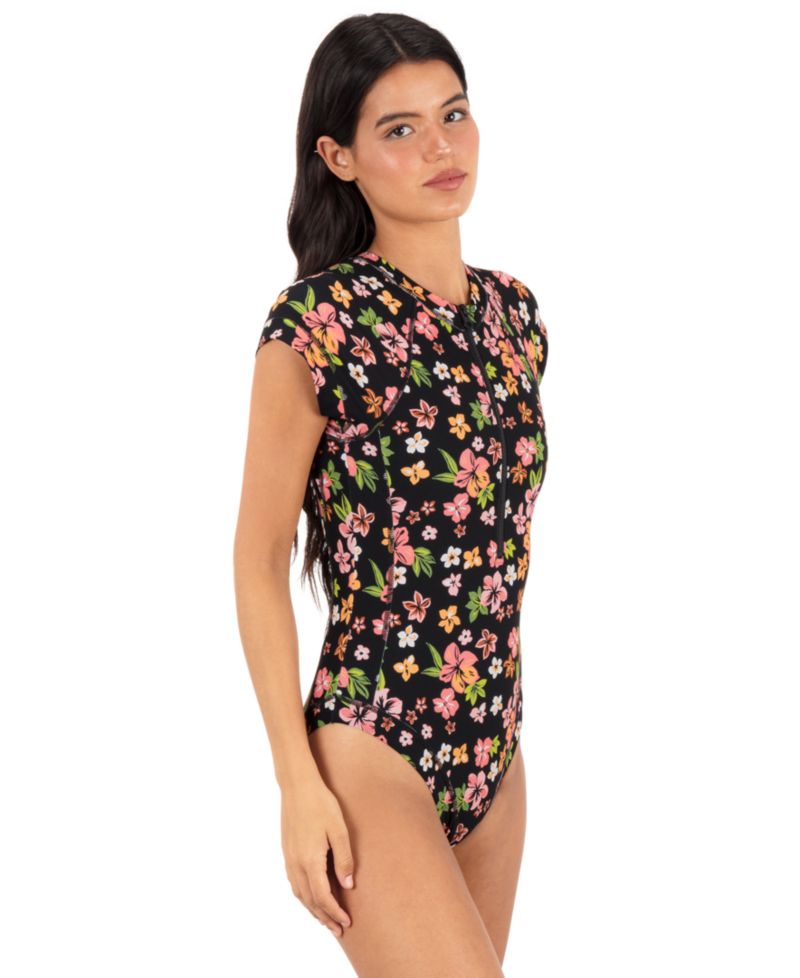 Women's Crew Neck Max Hibiscus Dream Floral Print Surf Swimsuit