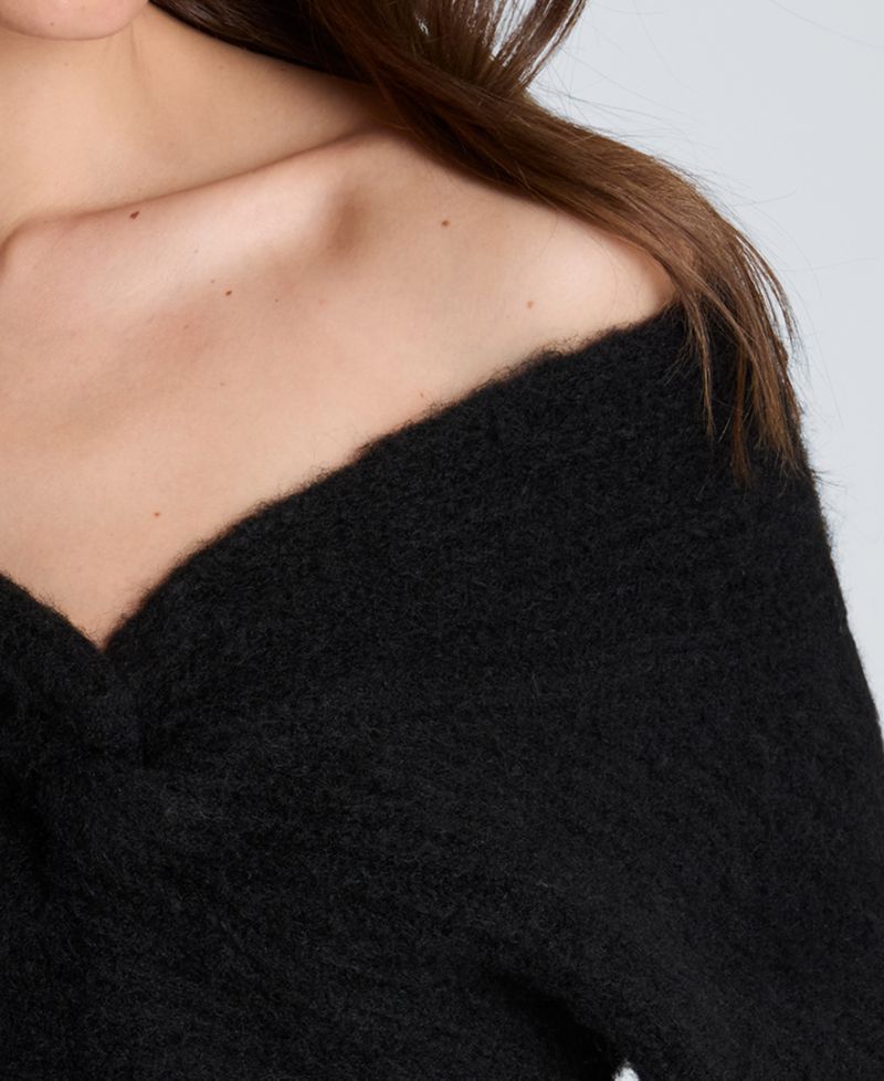 Women's Asymmetric Twist Neck Sweater