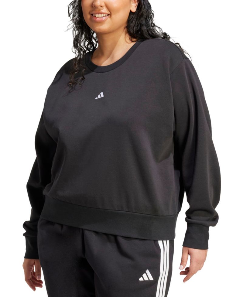 Plus Size Essentials Small-Logo Fleece Sweatshirt