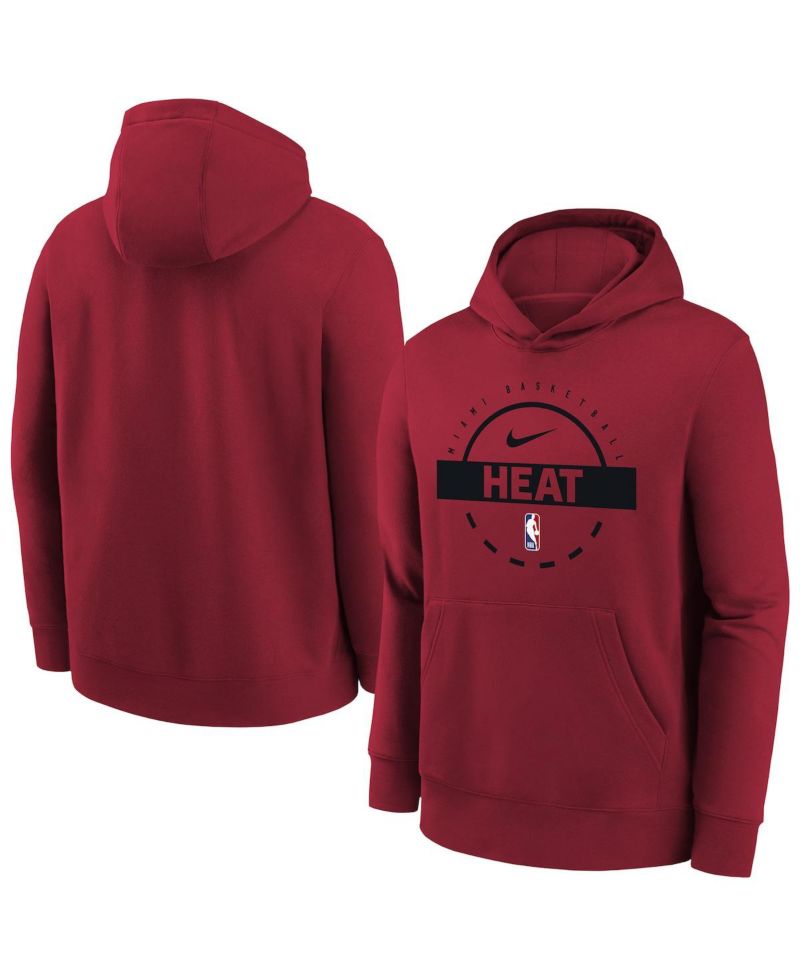 Big Boys and Girls Red Miami Heat 2025/26 Club Fleece Practice Hoodie