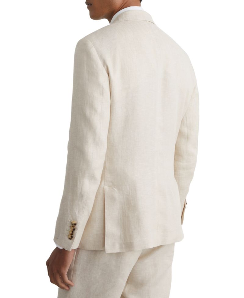 Men's Atlantic Tailored-Fit Single-Breasted Linen-Twill Blazer