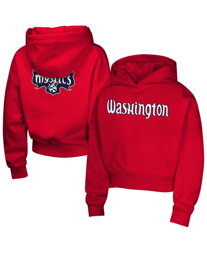 Big Girls Red Washington Mystics Top Closer Fashion Pullover Hoodie