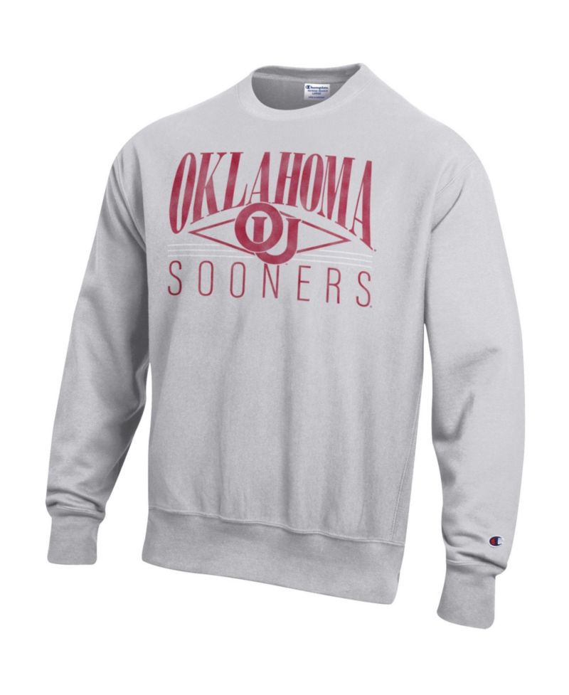 Men's Gray Oklahoma Sooners Reverse Weave Fleece Sweatshirt