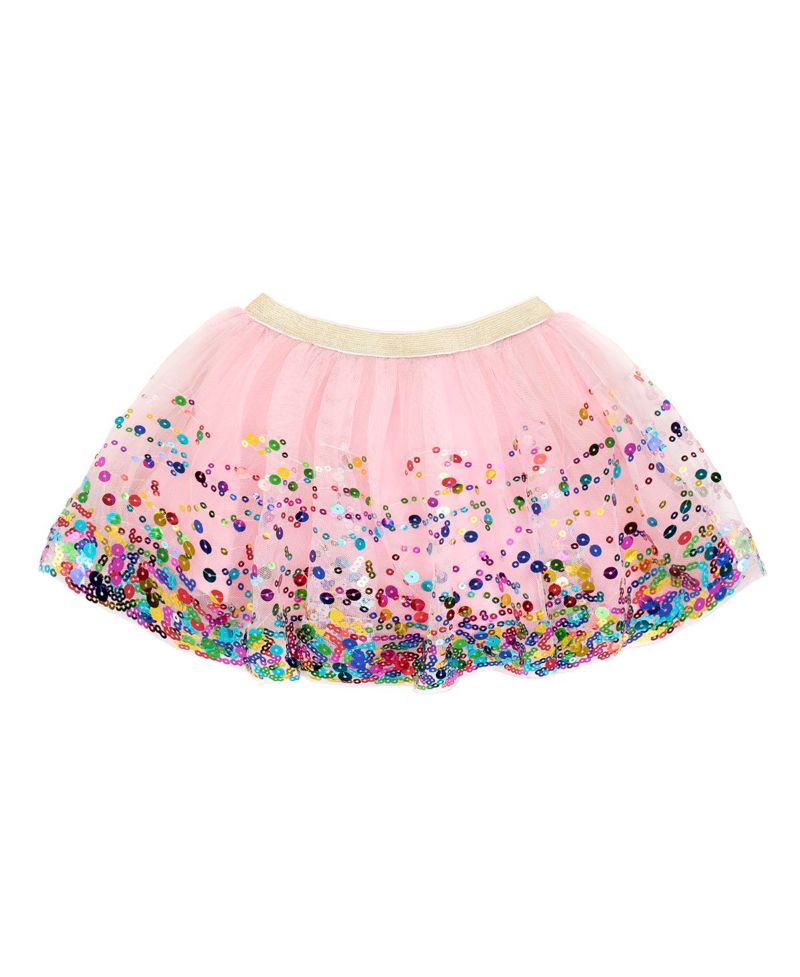 Little and Big Girls Pink Confetti Tutu Skirt