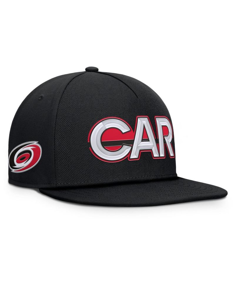 Men's Black Carolina Hurricanes Authentic Pro Rink Team Code Snapback Hat
