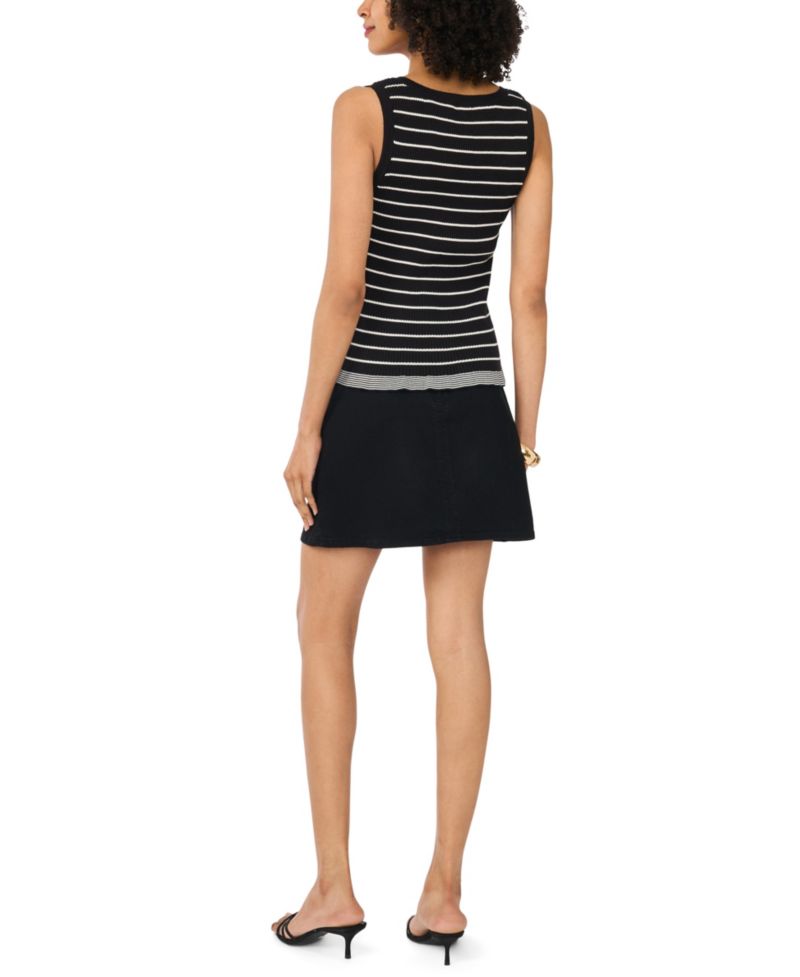 Women's Cotton Ribbed Striped Tank Top