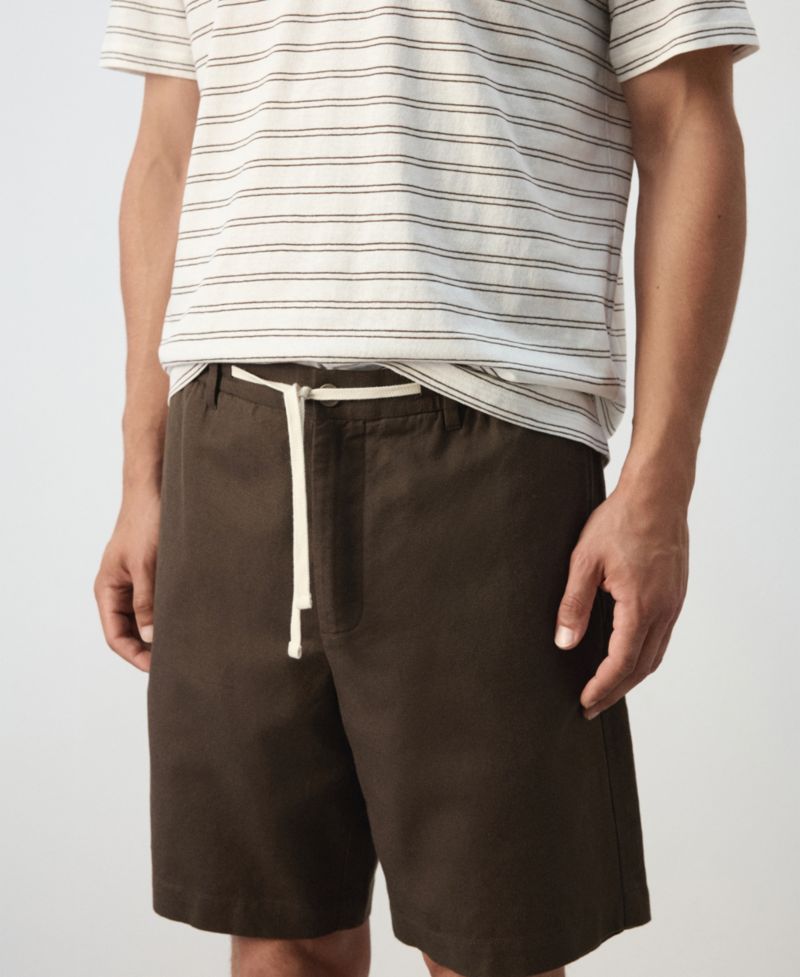 Men's Cotton-Linen Blend Mid-Rise Bermuda 8.54" Inseam Shorts