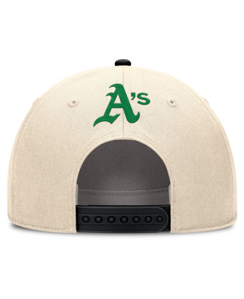 Men's Natural/Black Oakland Athletics Cooperstown Collection Rise Adjustable Hat