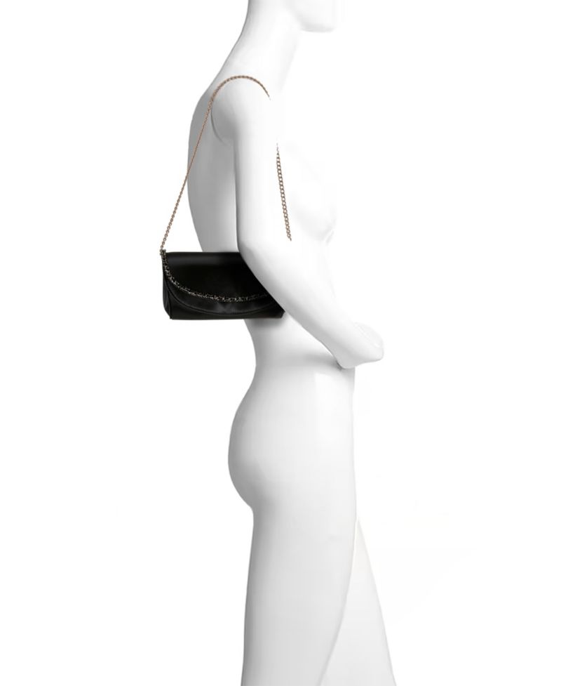 Woman's Talia Double Flap Clutch with Crystal Necklace