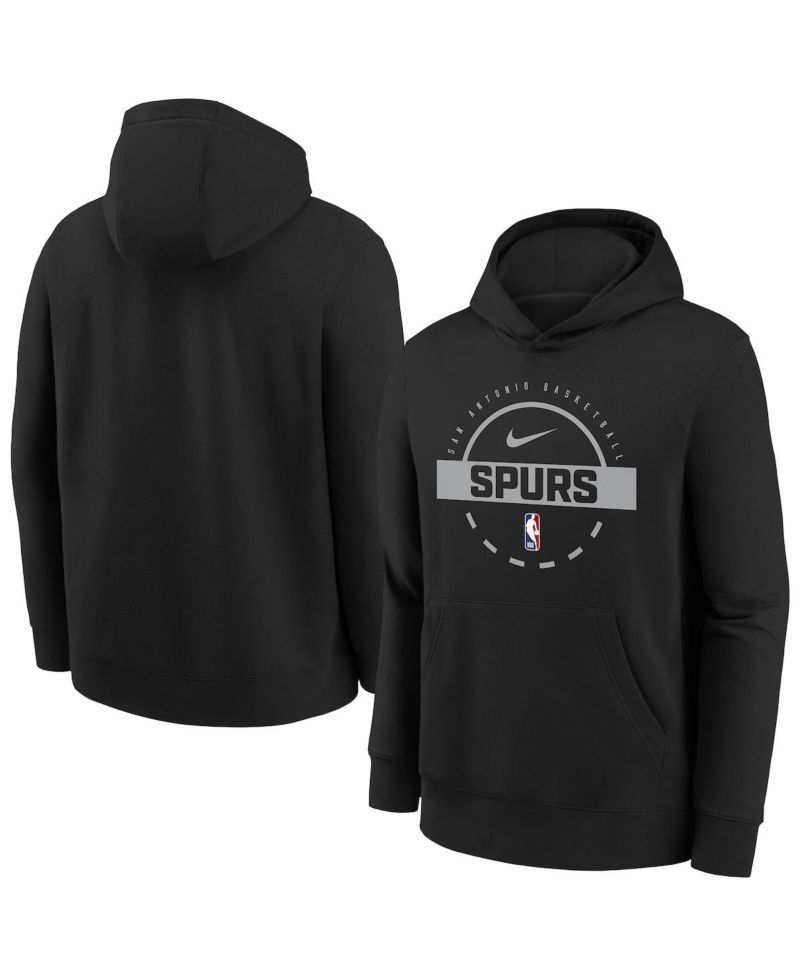 Big Boys and Girls Black San Antonio Spurs 2025/26 Club Fleece Practice Hoodie