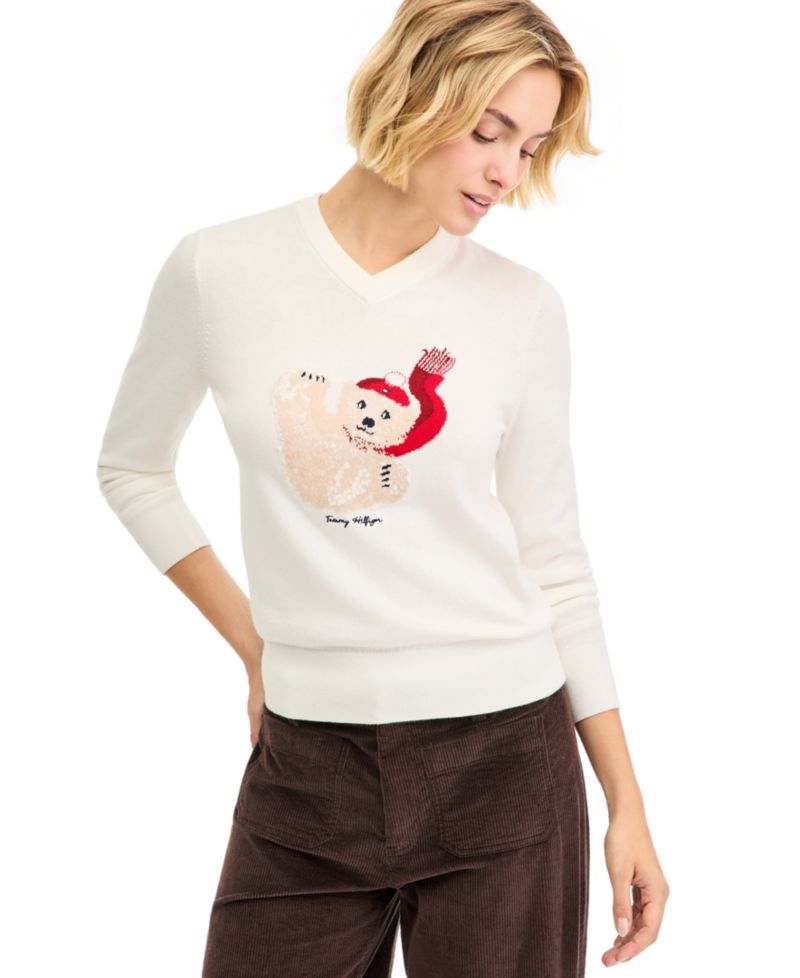 Women's Intarsia V-Neck Sweater