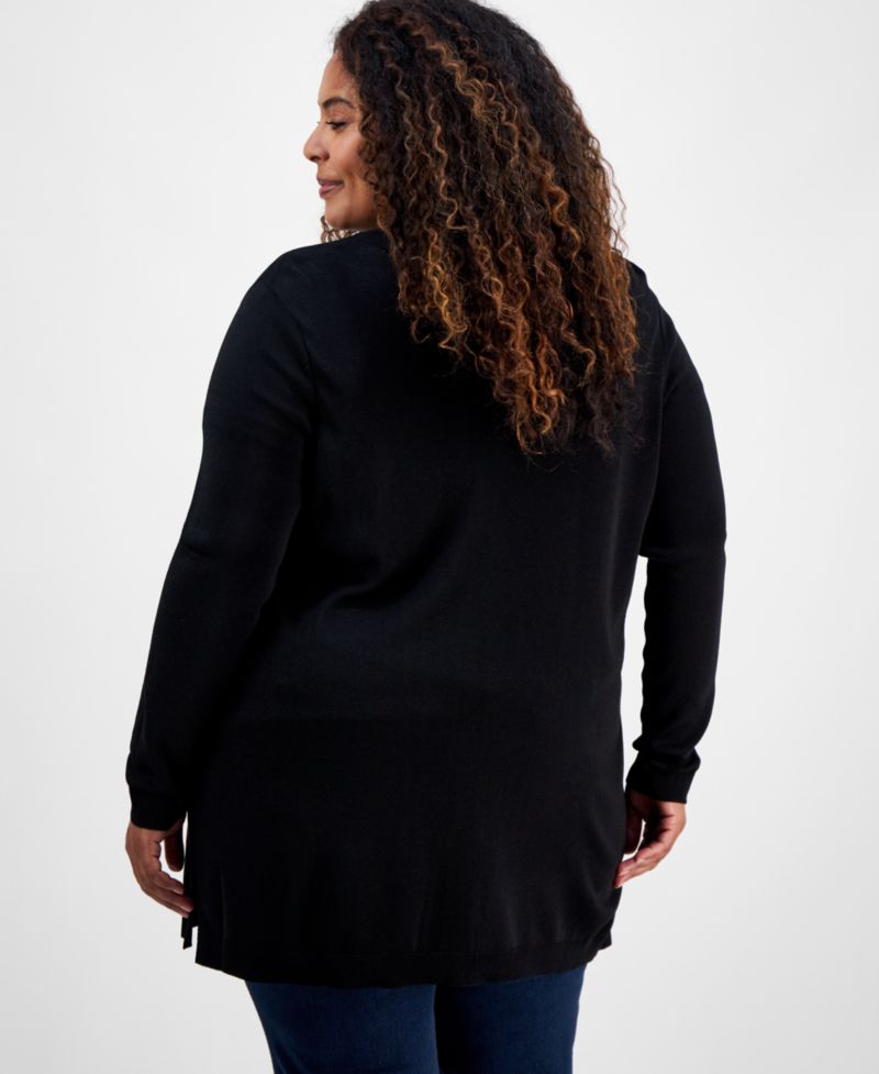 Plus Size Open-Front Cardigan Sweater