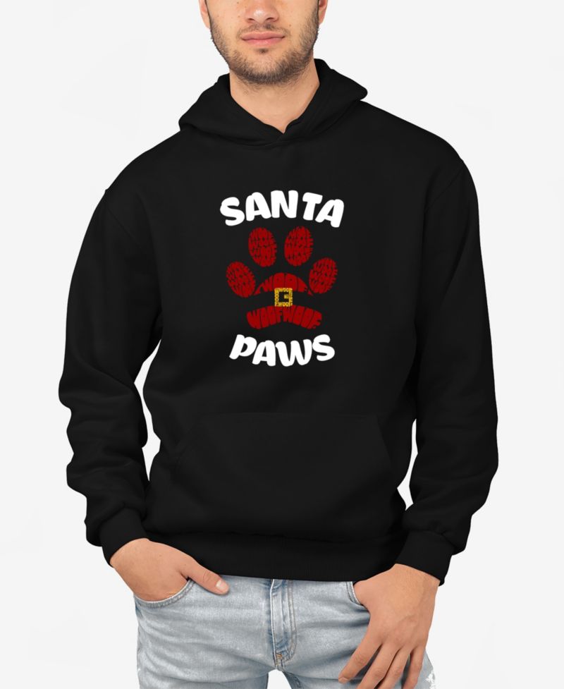 Men's Santa Paws Word Art Hooded Sweatshirt