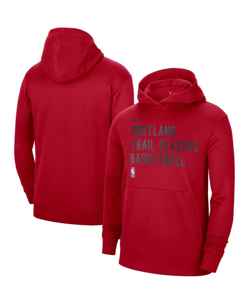 Men's and Women's Red Portland Trail Blazers 2023/24 Performance Spotlight On-Court Practice Pullover Hoodie