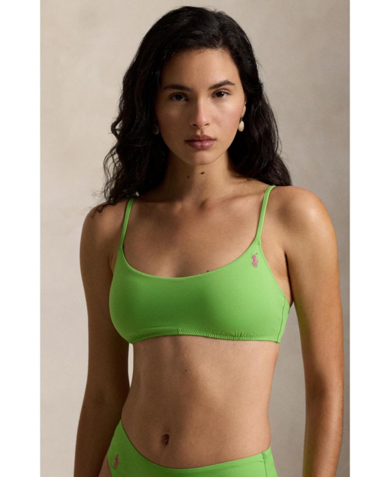 Women's Embroidered Pony Bikini Swimsuit Top