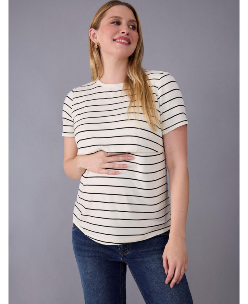 Women's Crewneck Short Sleeve Nursing Tee - Motherhood