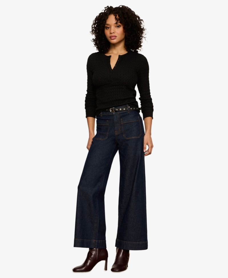 Petite Mid-Rise Wide-Leg Jeans