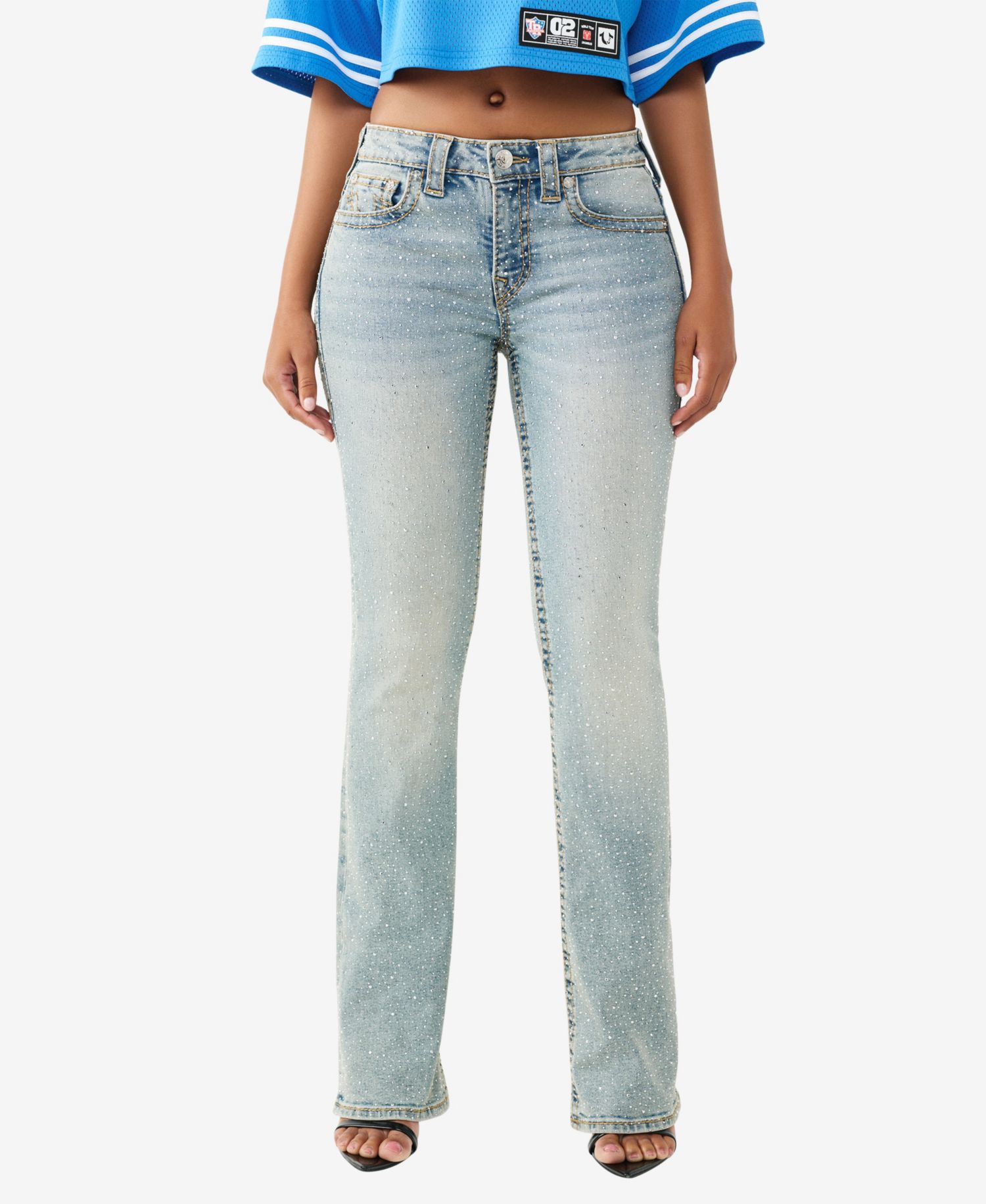Женские джинсы Becca со средней посадкой и разрезом Crystal Big T Jeans