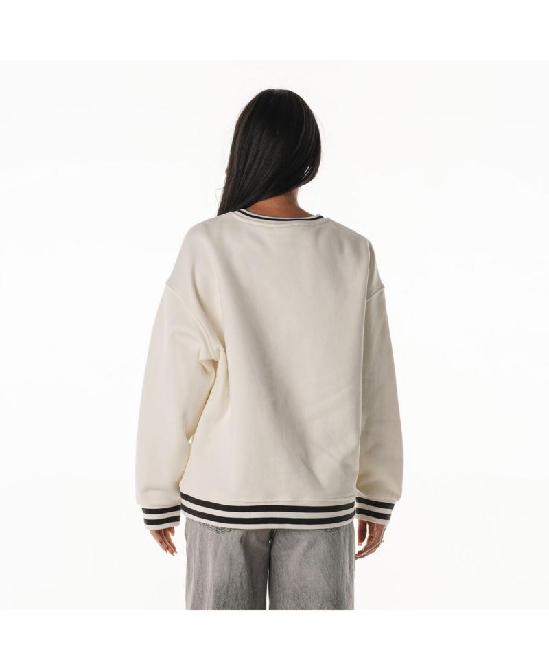 Women's Cream Cleveland Browns Oversized Vintage French Terry Sweatshirt