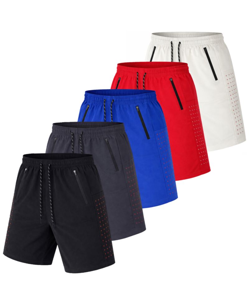 Men's 5-Pack Performance Training Zipper Pockets Shorts