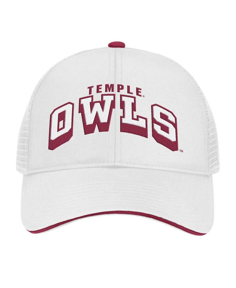 Men's White Temple Owls Wyatt Adjustable Hat