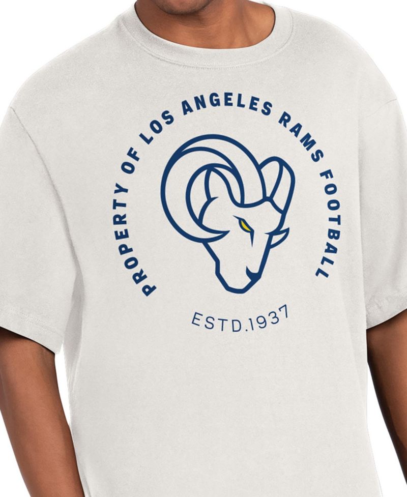 Men's Cream Los Angeles Rams Eco Ringer T-Shirt