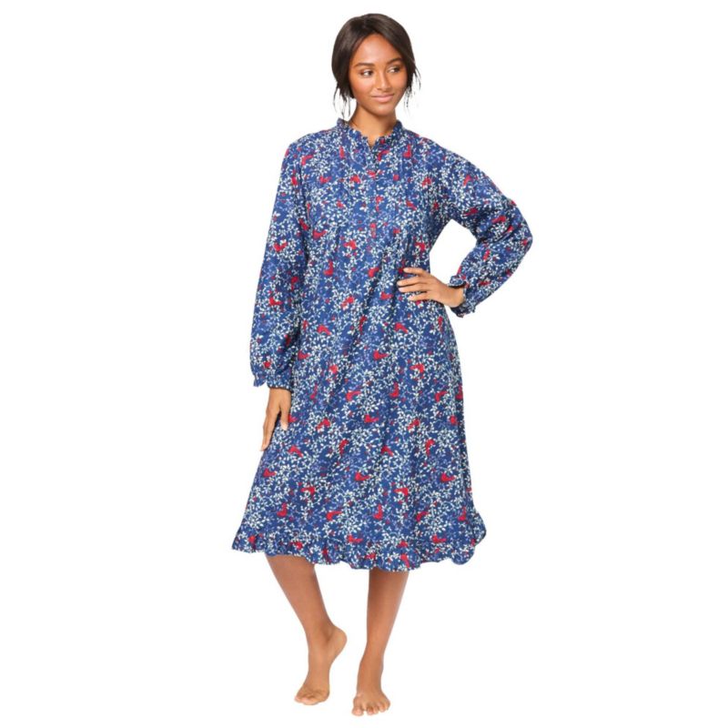 Women's Only Necessities Cotton Flannel Print Short Gown