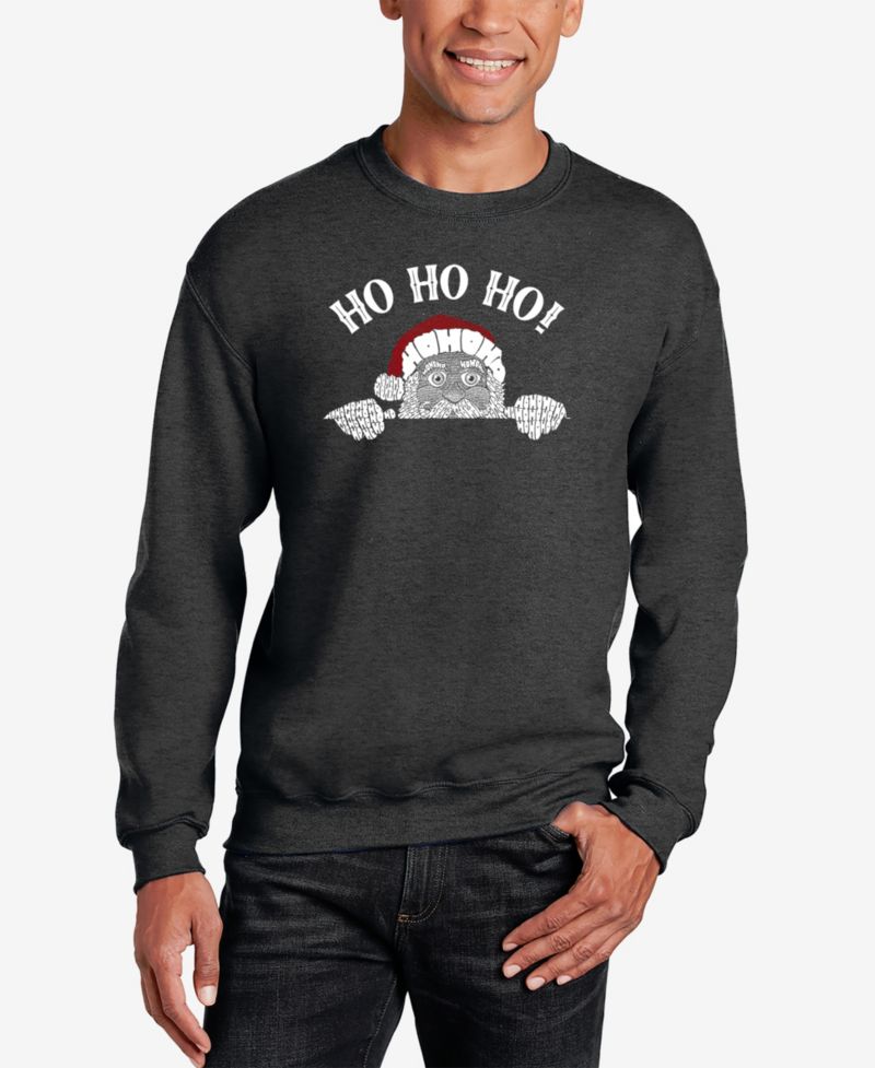 Men's Peeking Santa Word Art Crewneck Sweatshirt