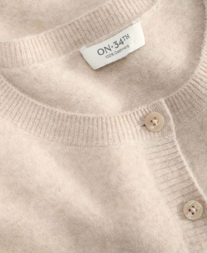 Women's 100% Cashmere Cropped Brushed Shrunken Cardigan