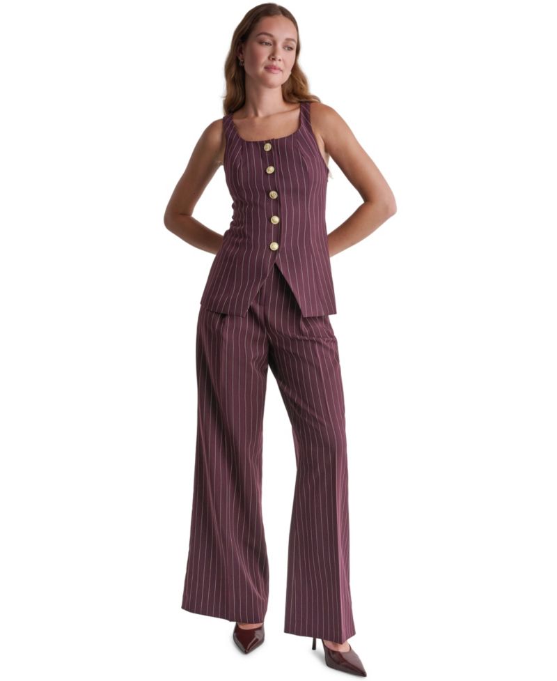 Women's Pinstripe Square-Neck Vest