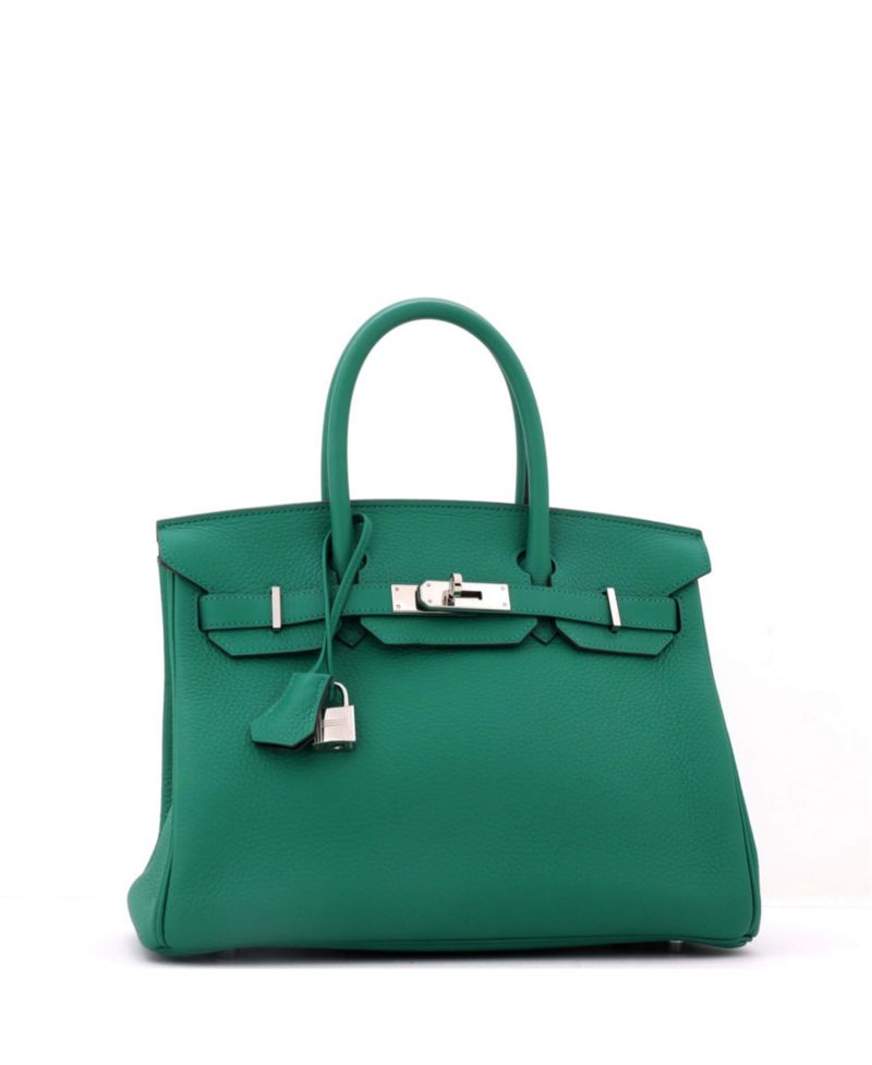 Birkin 30 Handbag Verso Clemence with Palladium Hardware