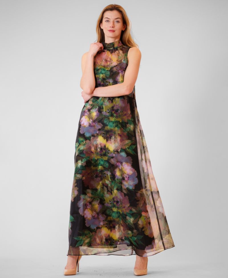 Women's Halter Neck Satin Overlay Dress