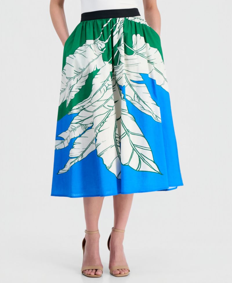 Women's Full Pull-On Elastic Midi Skirt