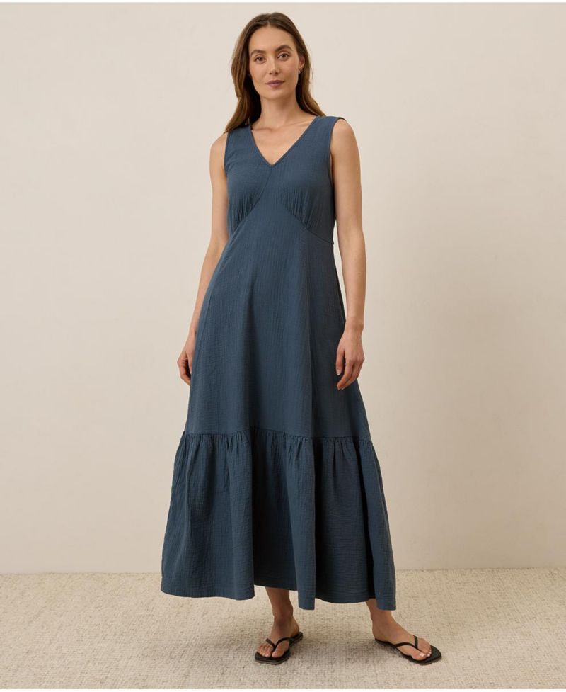 Women's Organic Cotton Coastal Double Gauze Beach To Brunch Dress