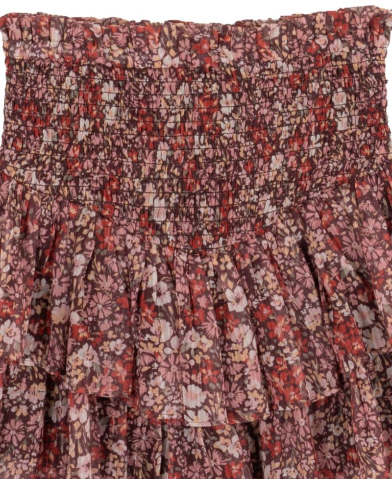 Girls' 7-12 Cable-Knit Sweater and Floral Lurex Chiffon Skort, 2-Piece Set