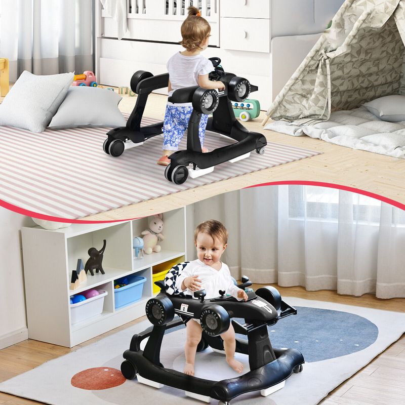 4 in 1 Foldable Baby Activity Push Walker with Adjustable Height