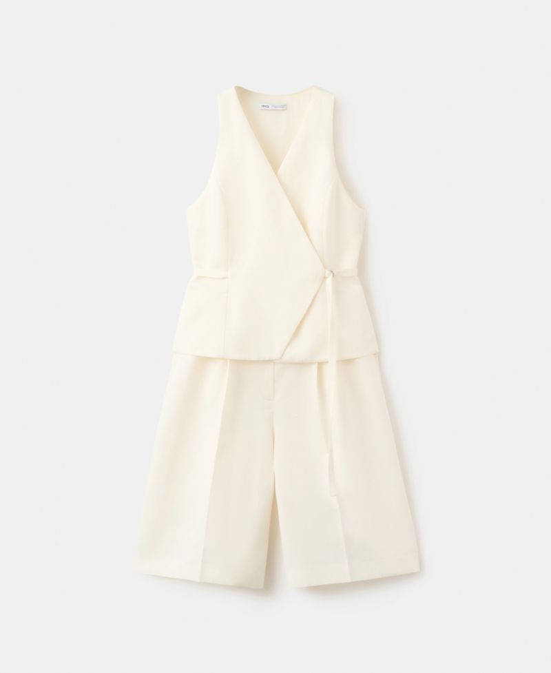 Women's Linen-Blend Wrap Jumpsuit