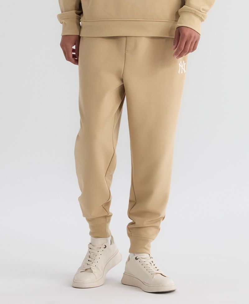 Men's Khaki New York Yankees Clutch Fleece Tri-Blend Joggers