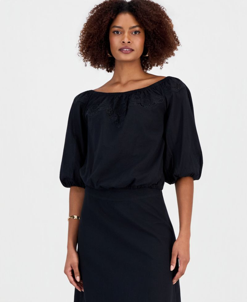 Women's Floral Lace Off-The-Shoulder Blouse